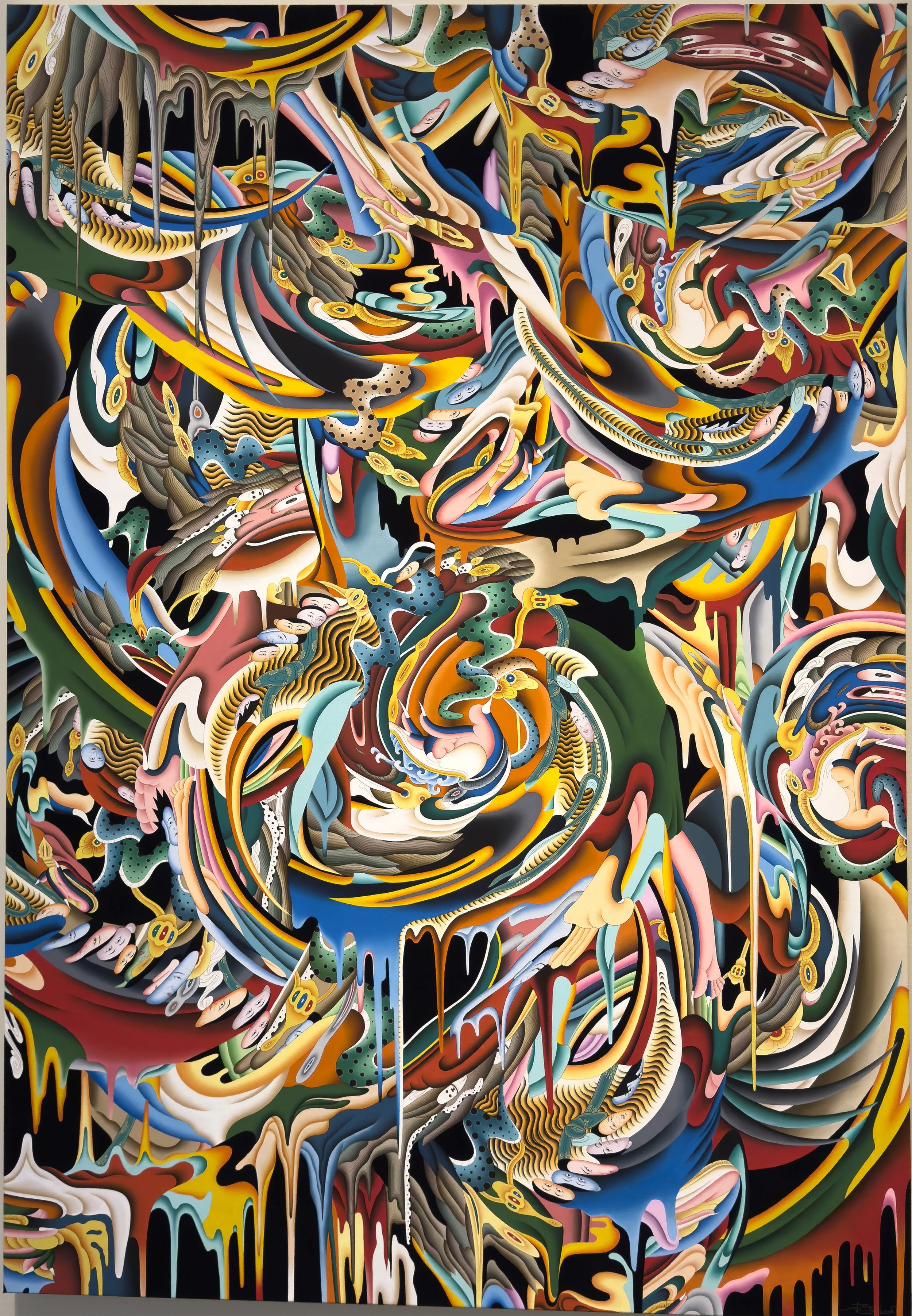 Emotion Leads to Action and Action Creates Results, 2025. Acrylic and ink on canvas.
