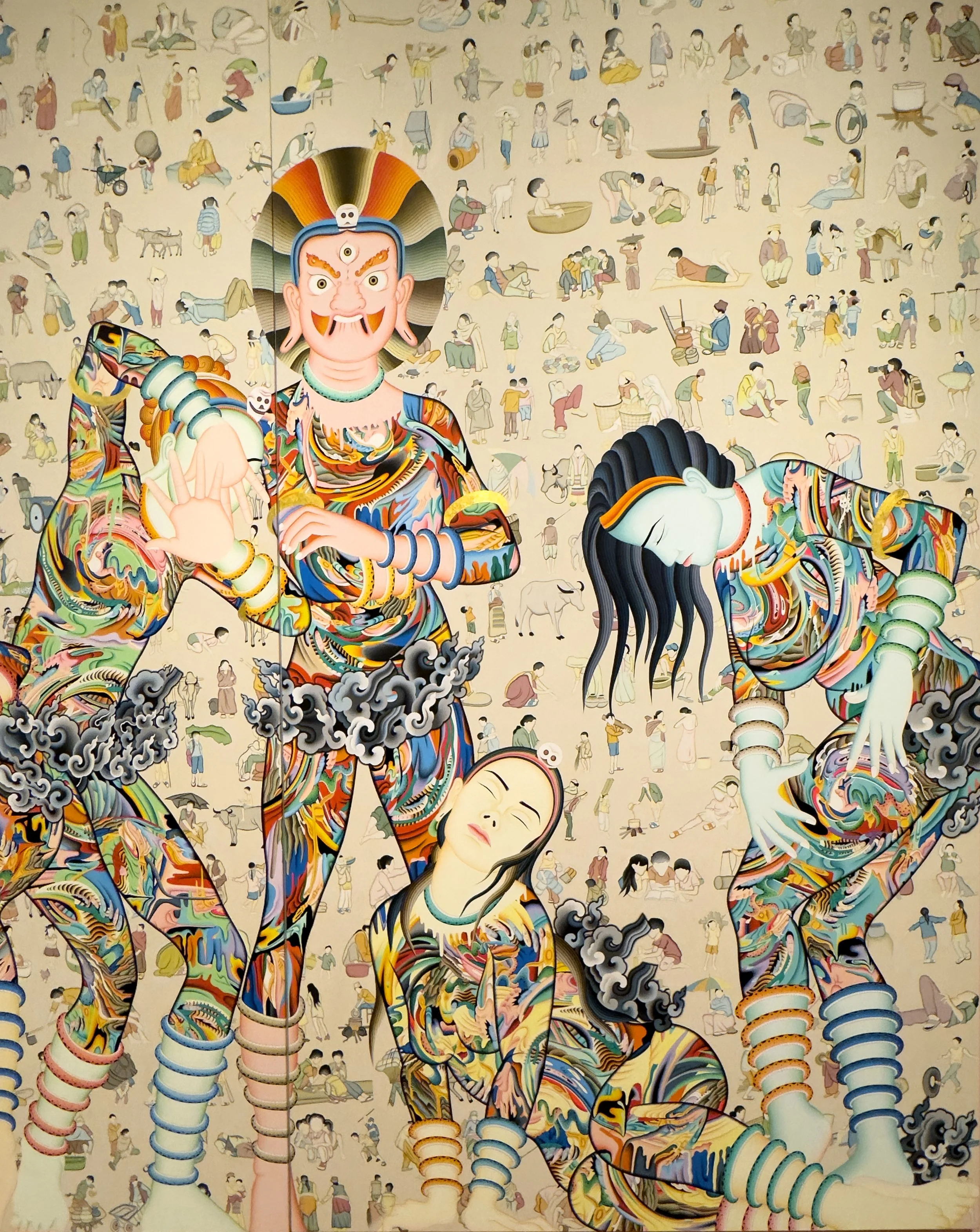 DETAIL: Himalayan Spirits (2021) TSHERIN SHERPA, gold, acrylic, and ink