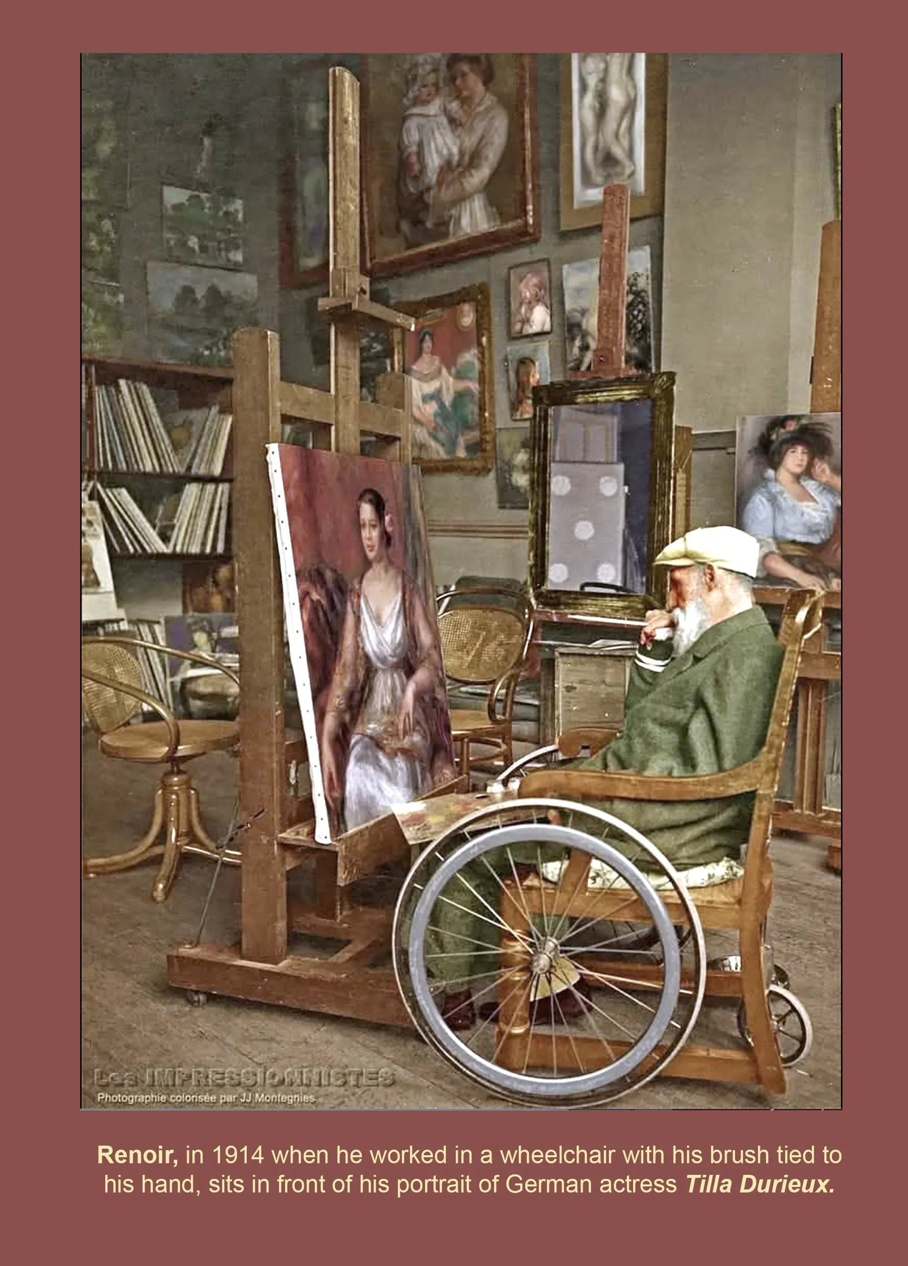 Renoir in wheelchair and portrait of Tilla Durieux-1914.jpg