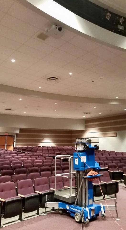 School auditorium projector installation 