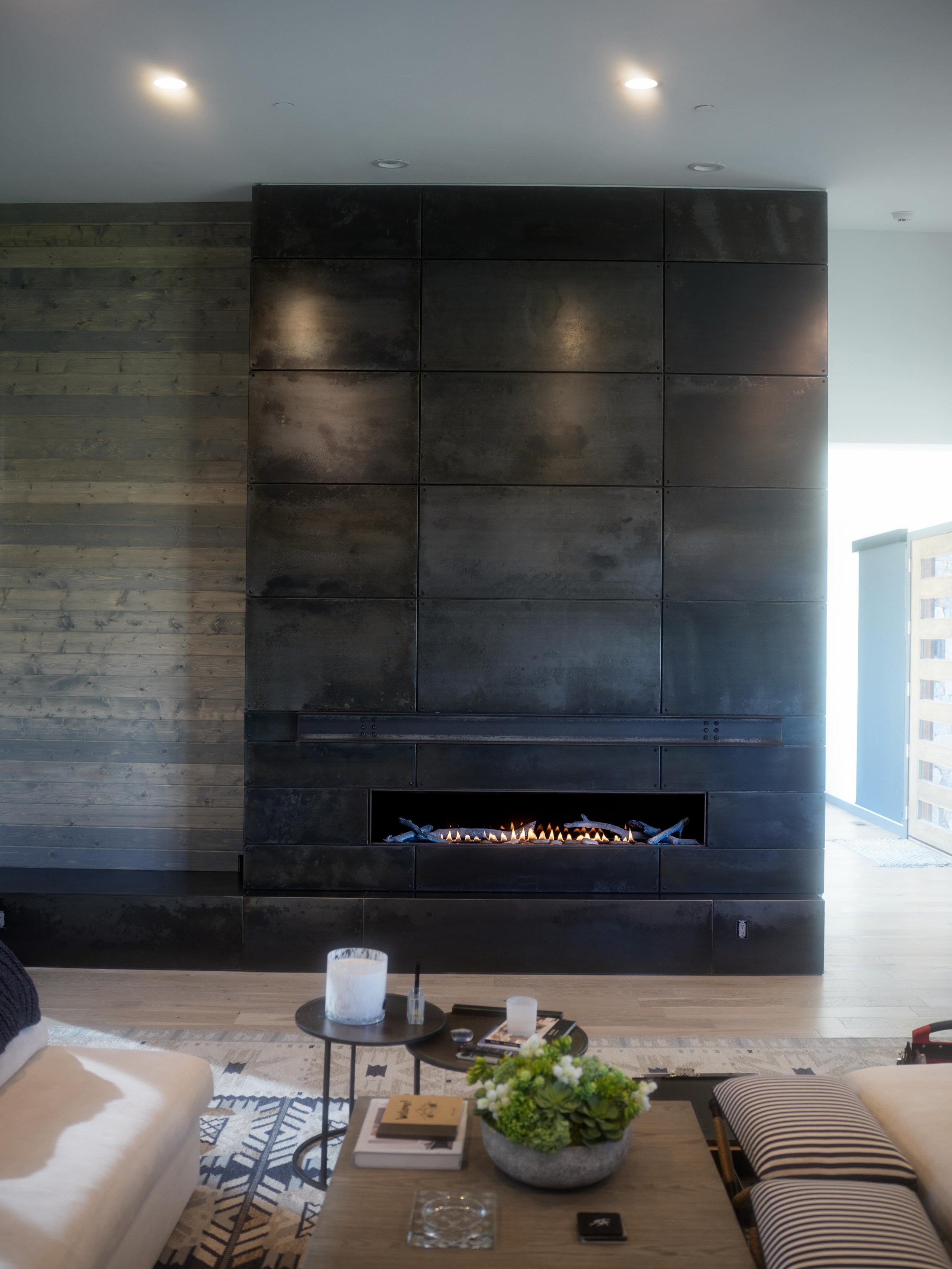 Still have a few small finishing touches to complete and then this fireplace for a Promontory home is done.