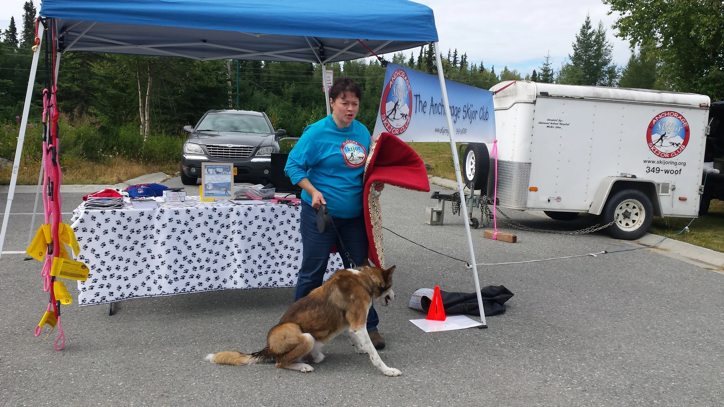 Kim Wells with Rebel. Rebel won the "Oldest Dog" competition at 17 years old! 