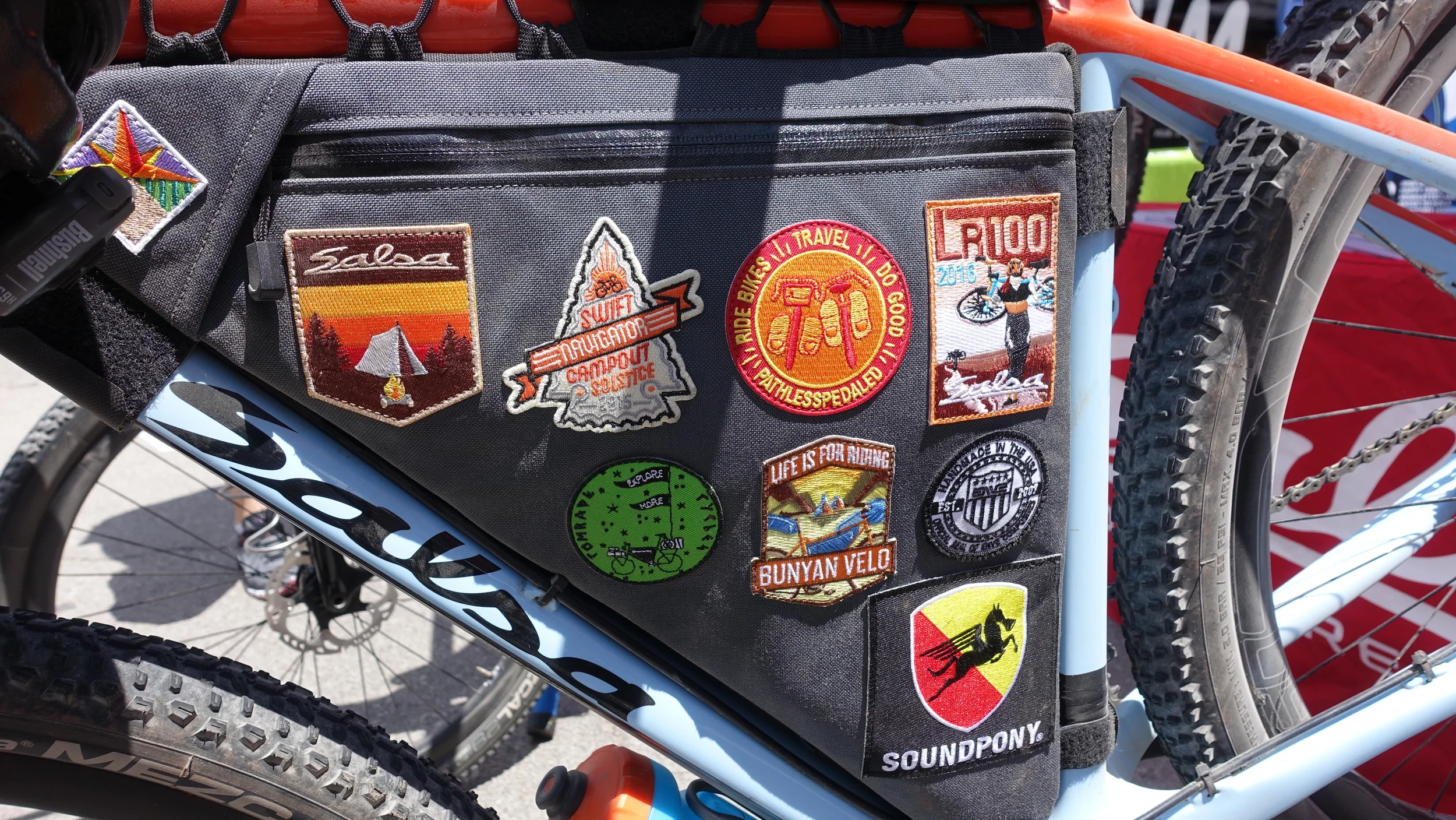 Bobby Wintle, of District Bicycles and Land Run, headed to Banff for the start of Tour Divide after his Dirty Kanza ride. His Cutthroat was dialed with an Andrew the Maker frame bag.