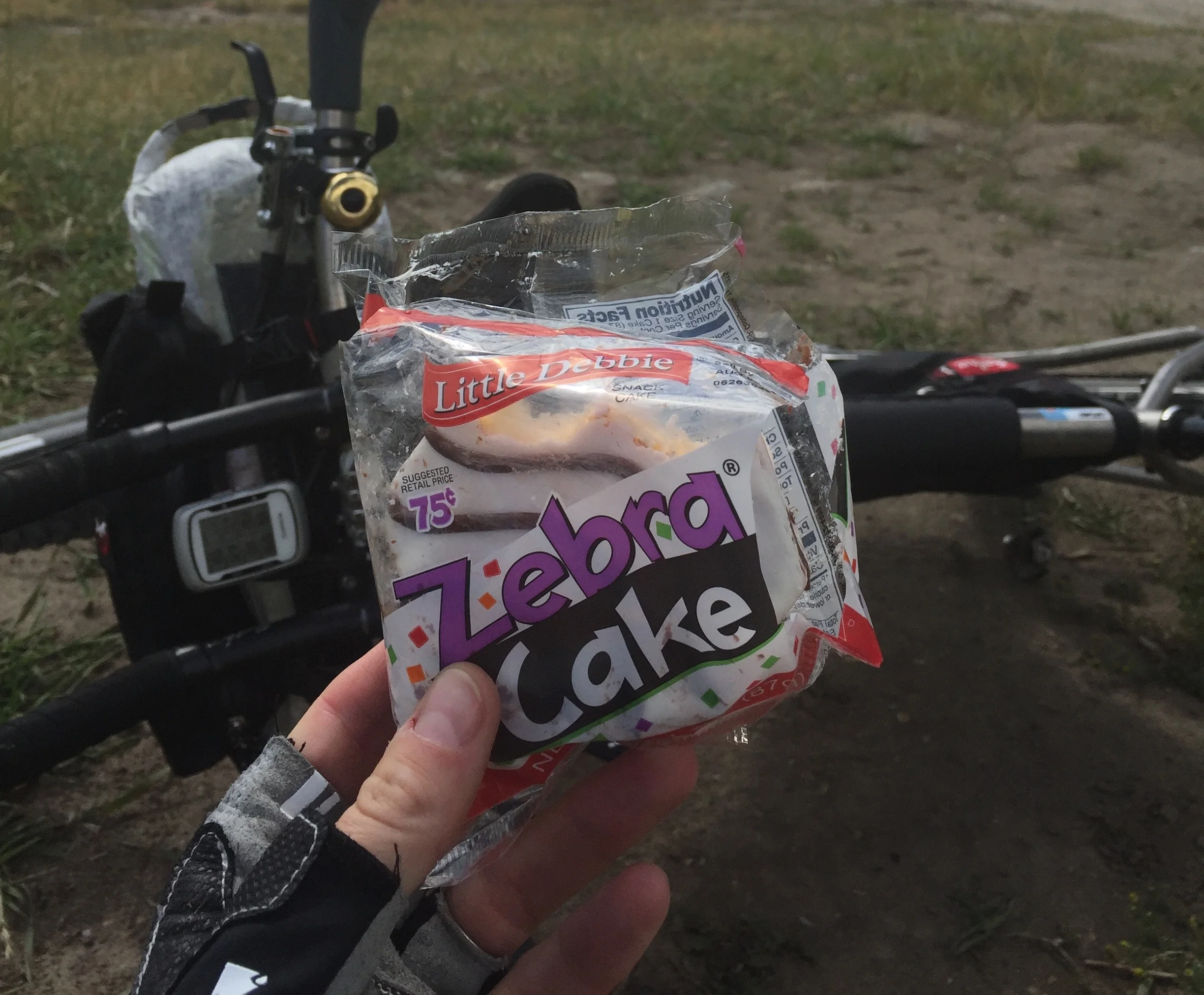 Just outside of Helena, Nick and I stopped for snacks at the summit of a climb. This Zebra cake made me so happy because it reminded me of good friend Kate Powlison. I don't remember why I have this association but it makes me smile every time. 