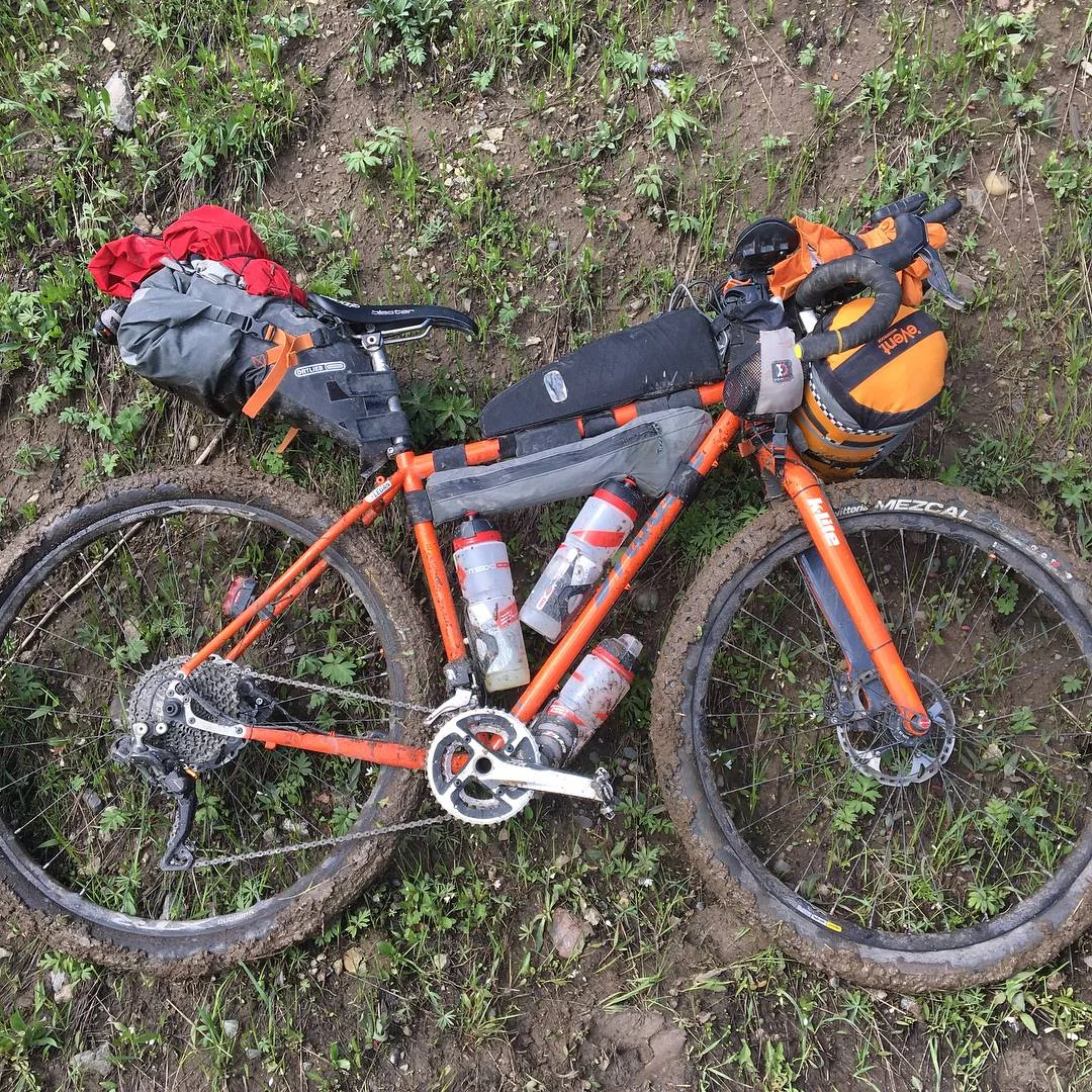 A muddy bike from so much rain!