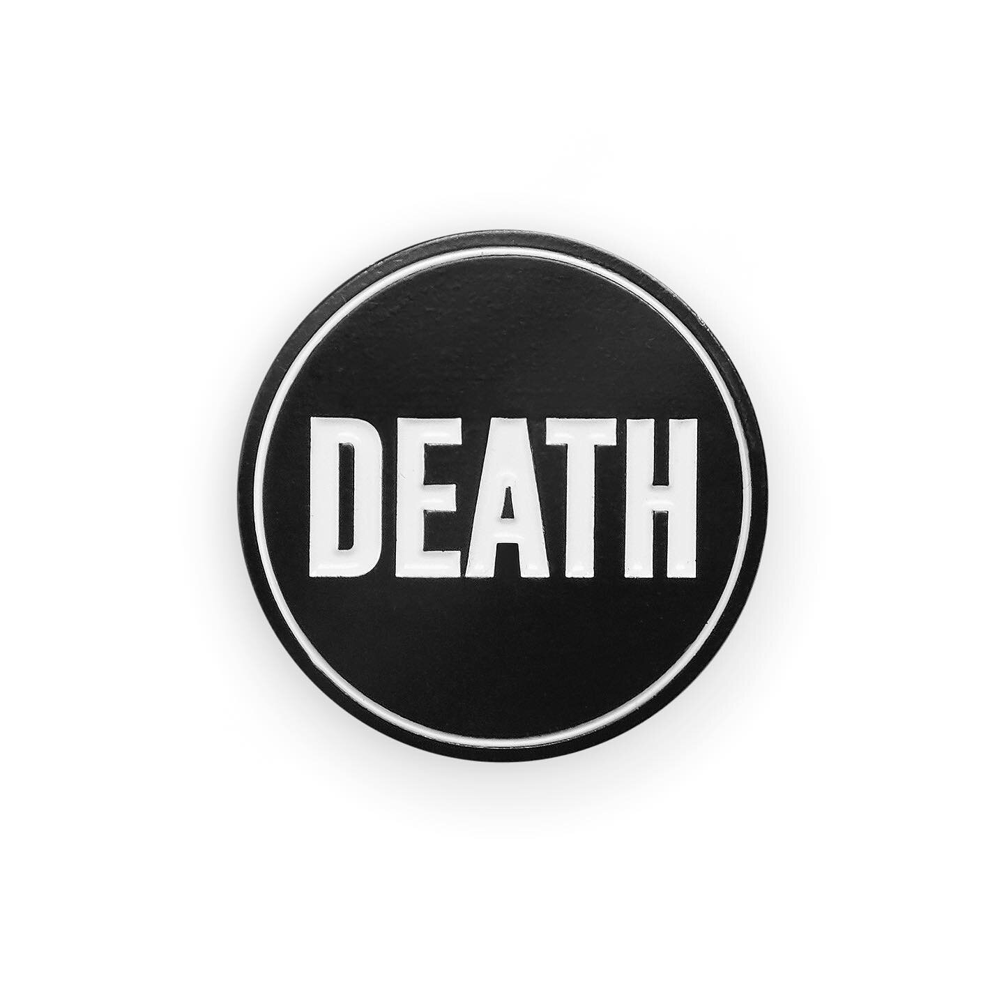 The new DEATH 1&rdquo; lapel pin... the black and white version of our signature pin. A limited edition one-off, designed to toughen up and customise your denim. Best suits a black denim jacket, but do whatever makes you feel good.
www.deathpatches.c