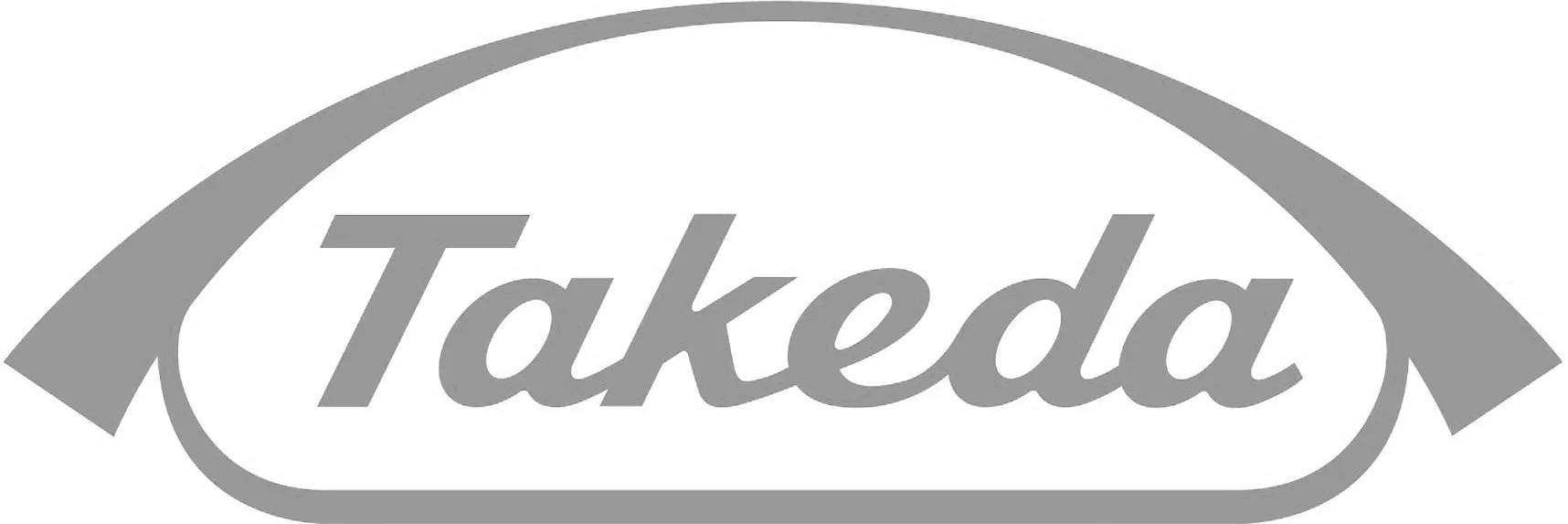 The Takeda logo in grayscale, featuring the company name "Takeda" inside a stylized capsule shape.