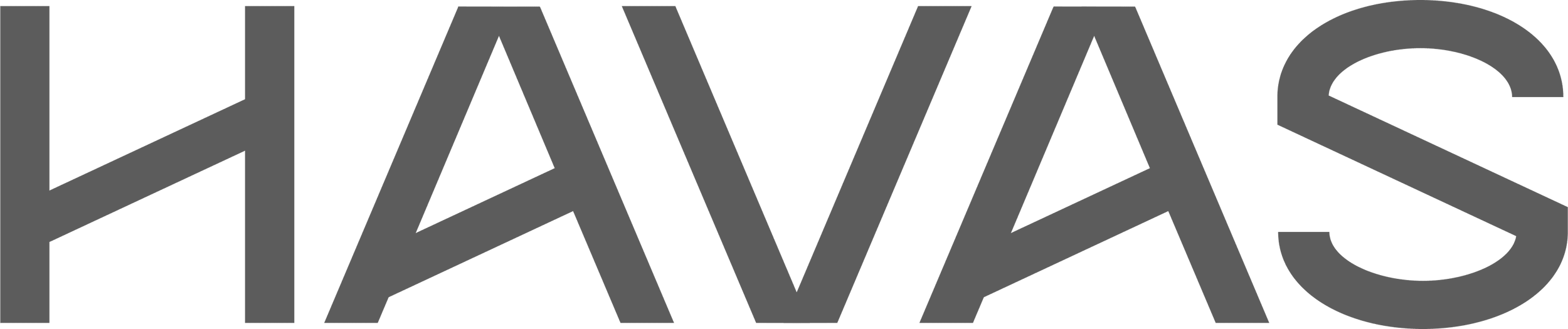 Large stylized gray text spelling 'HAVEAS' on a black background.