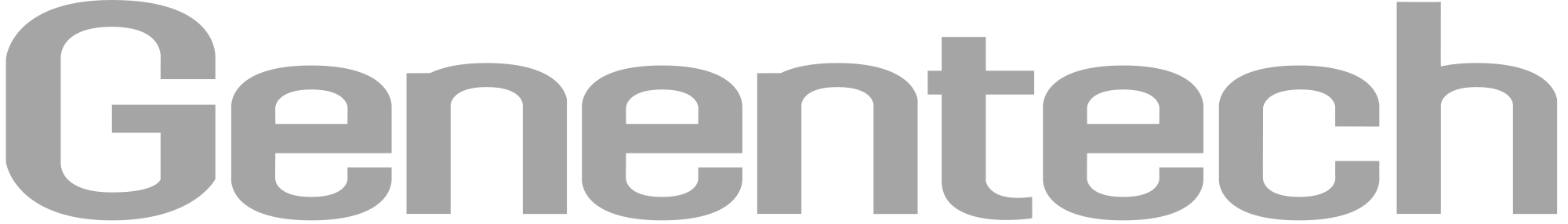 A large, gray, stylized word 'Gentech' on a white background.