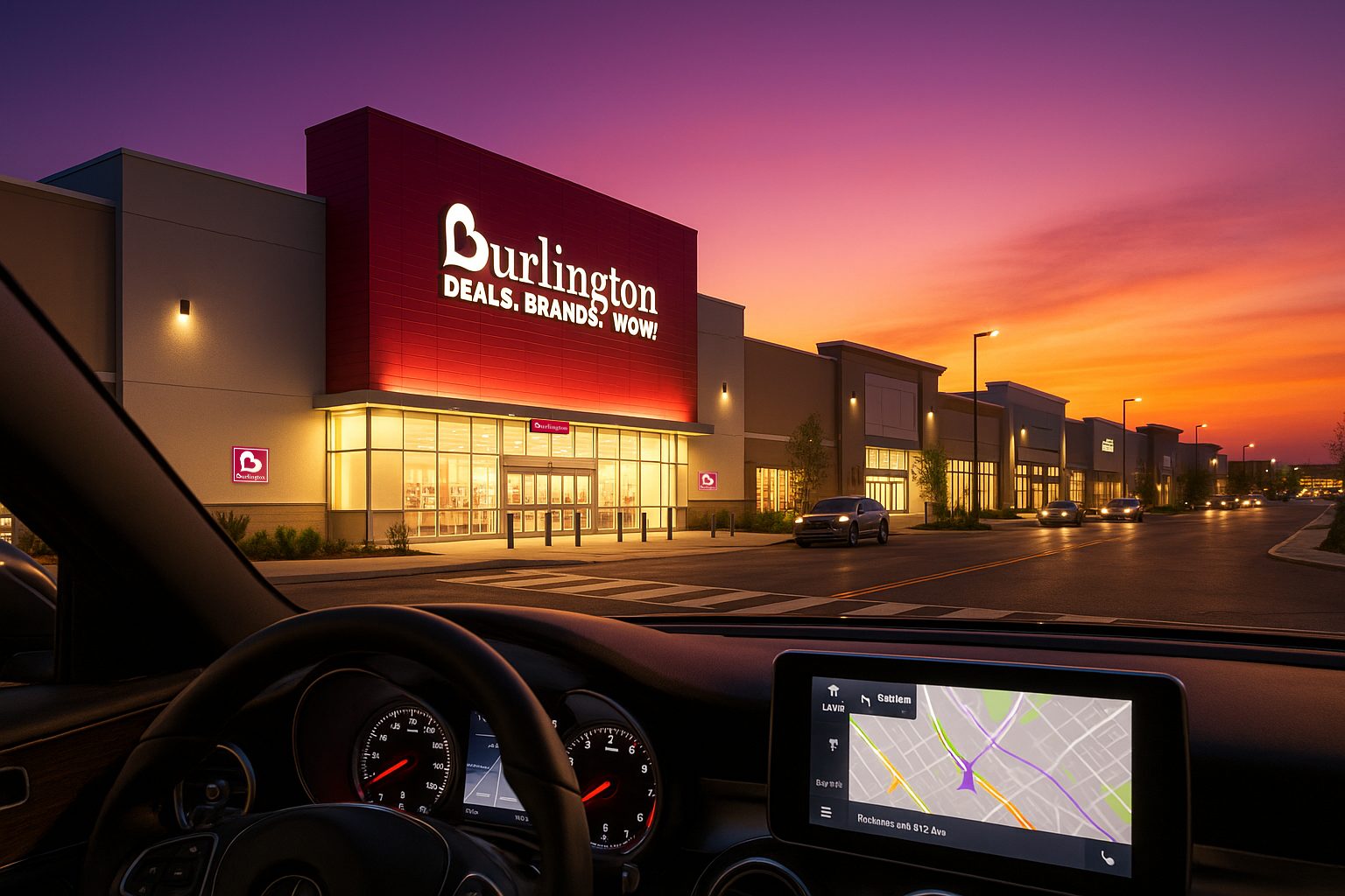 Concept visualization created in SketchUp, refined in Photoshop, and enhanced with AI to explore the customer’s nighttime arrival experience and real-world visibility of illuminated branding from the driver’s perspective. Designed with the customer j