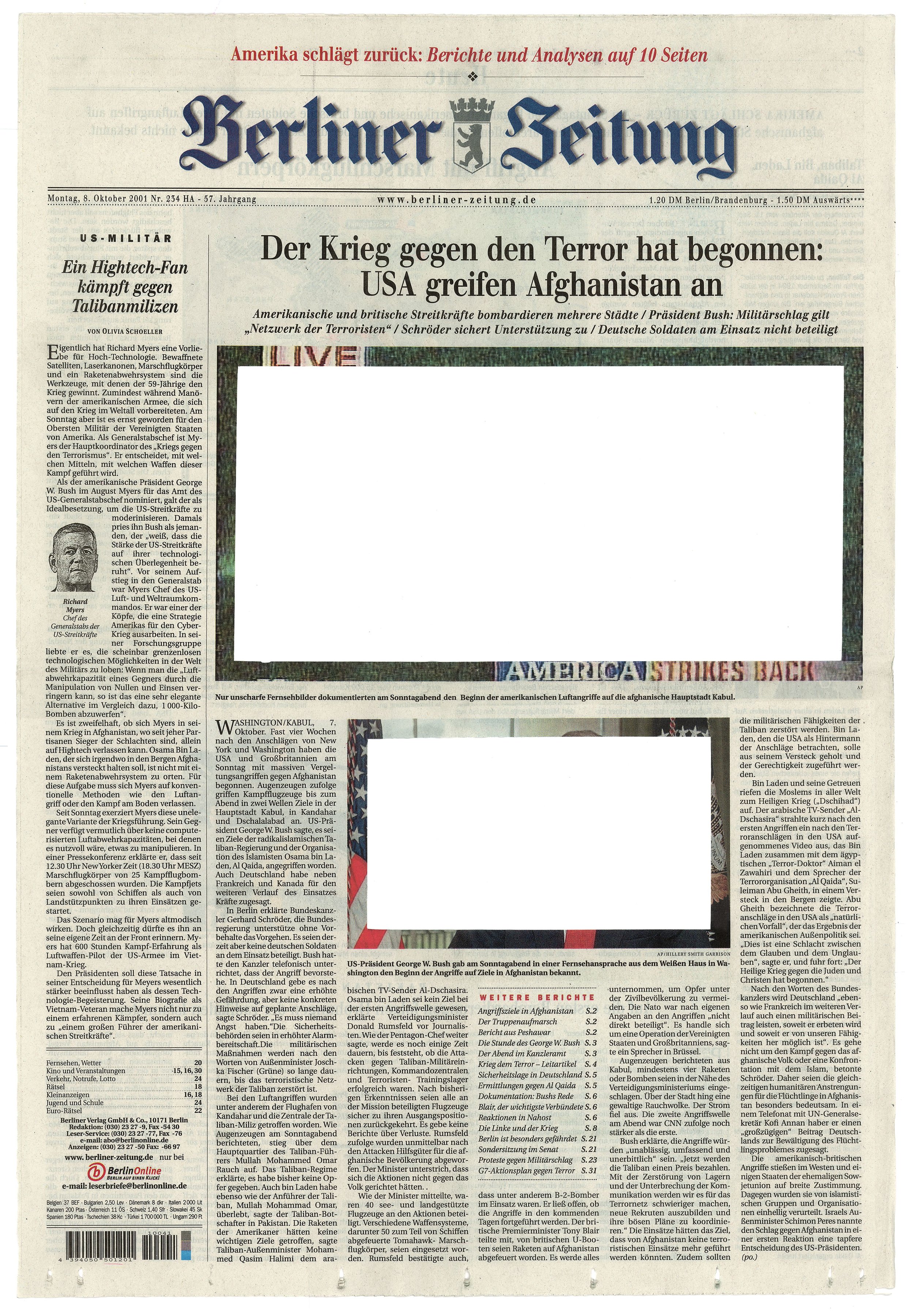 Roland Schefferski, Empty Images - Berliner Zeitung, 2001