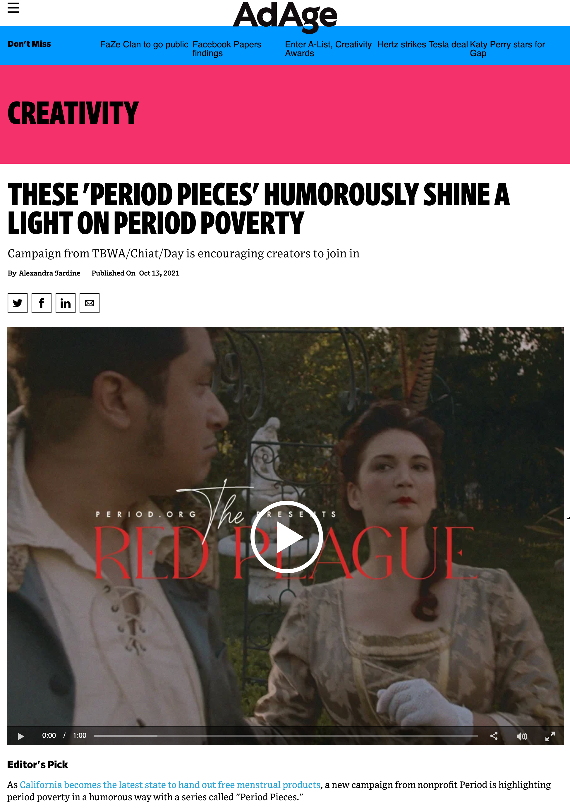 Period Piece PSA Adage