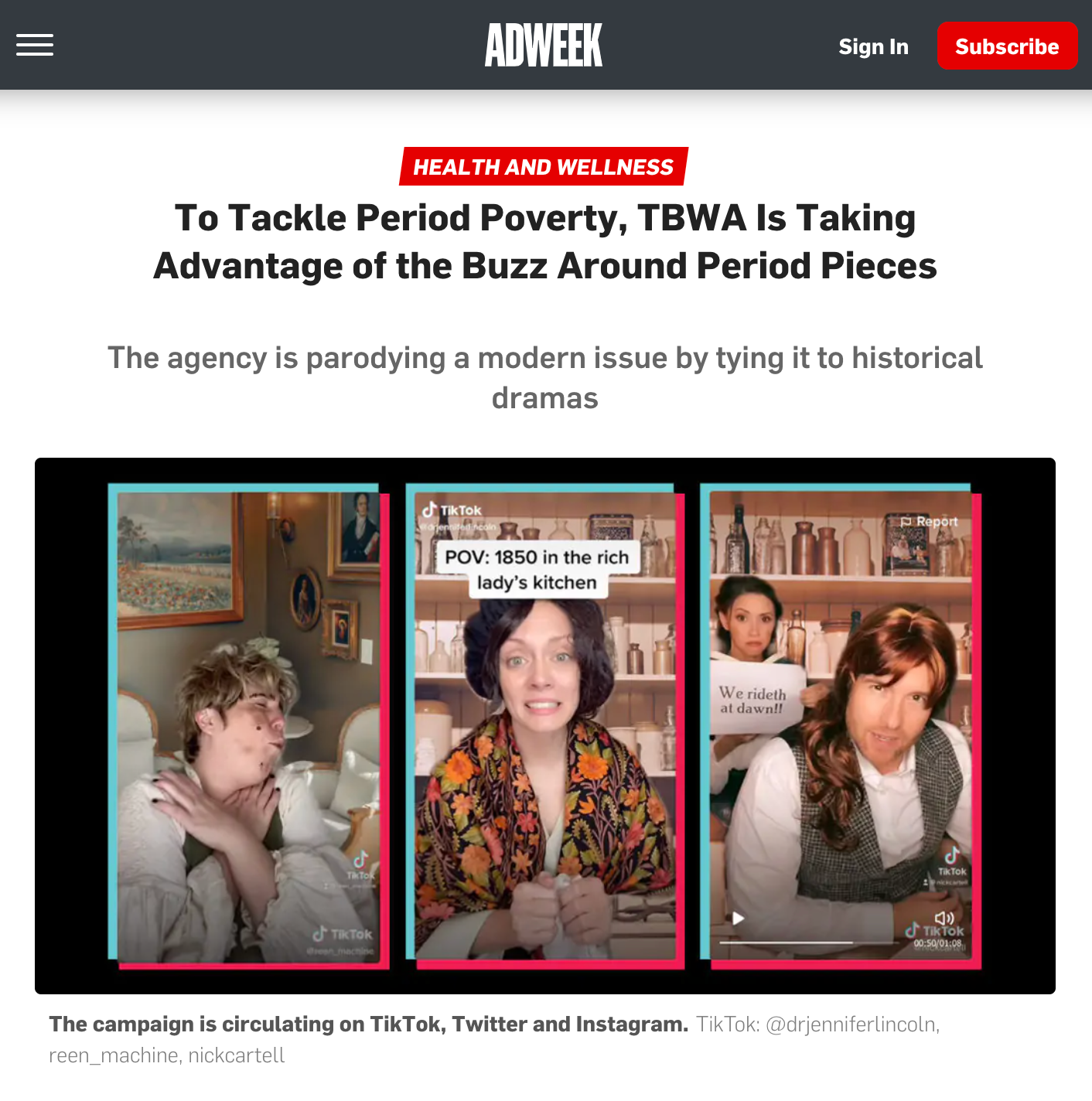 Period Piece PSAs Adweek