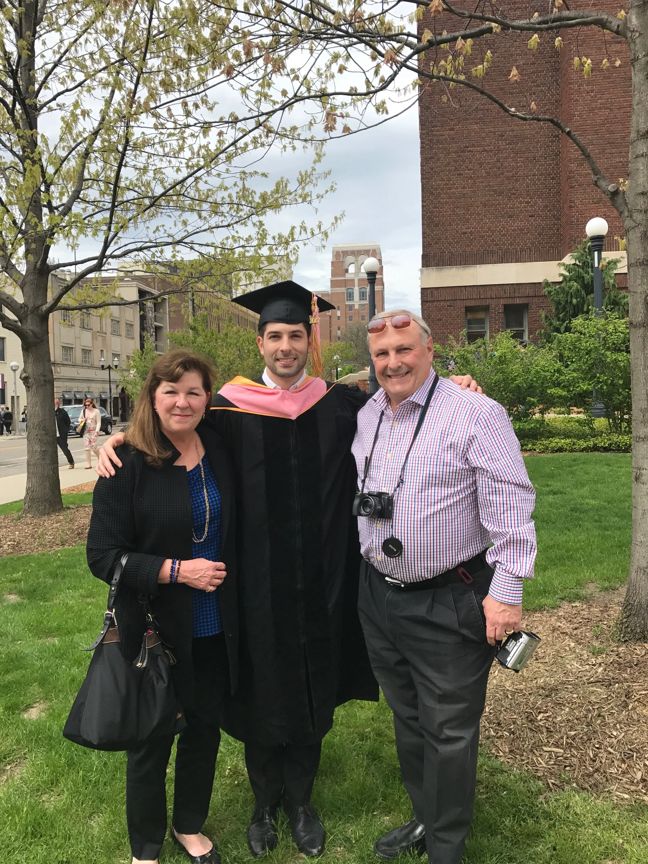 With the proud parents outside Hill Auditorium. So thankful that they could come up to Ann Arbor to celebrate!