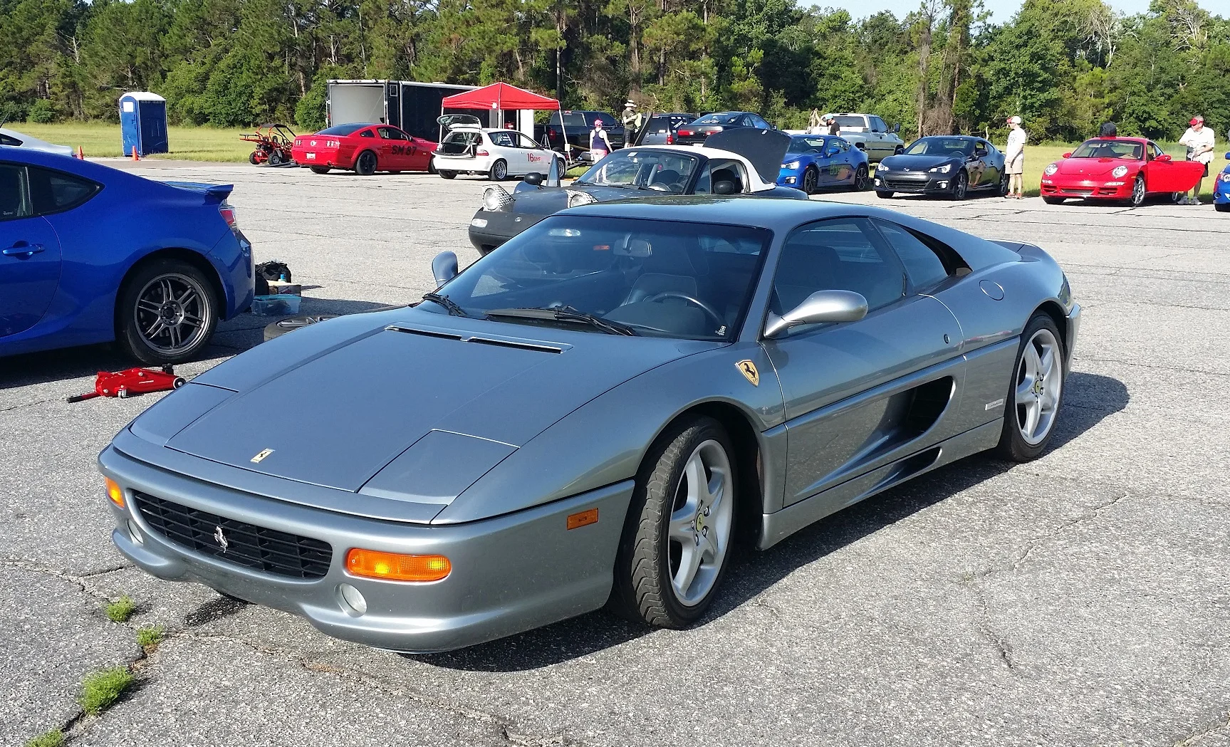 Ferrari F355 NIGHT Autocross - SOUNDS NUTS!! - Telemetry - Remote Mic