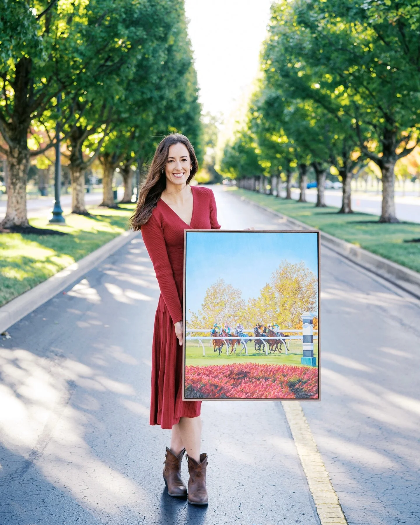 It&rsquo;s a bittersweet goodbye to another October race meet and (warm sunny days 🥲).
 So grateful to have created Around the Autumn Bend as the 2025 Keeneland Fall Meet artwork. The original painting is available &mdash; message me for details!

&
