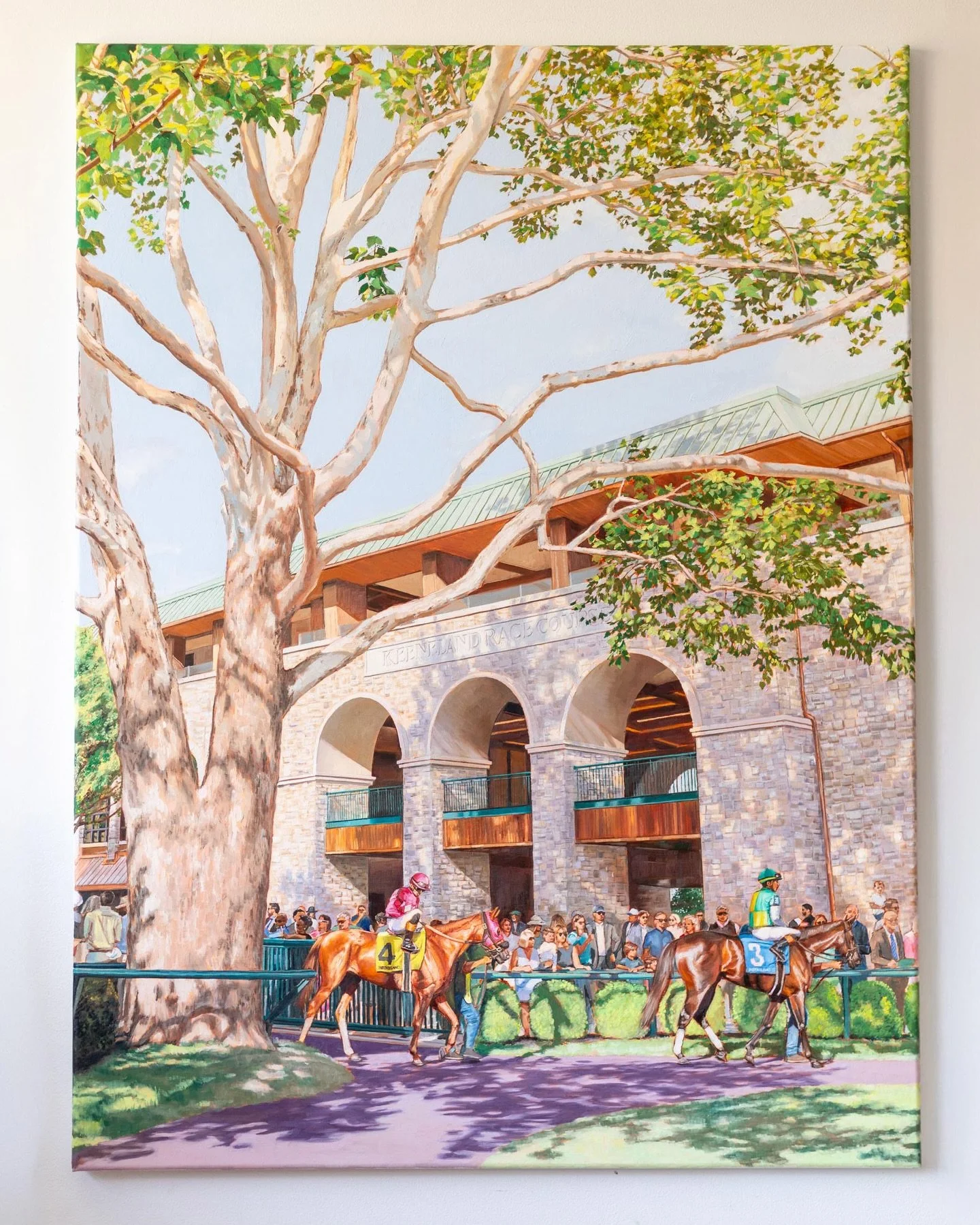 The original painting created for the 2026 Spring Meet at #Keeneland is now available!

Beneath the Sycamore 30 x 40 inches Oil on linen

This piece was inspired by that familiar view beneath the iconic sycamore as horses make their way through the p