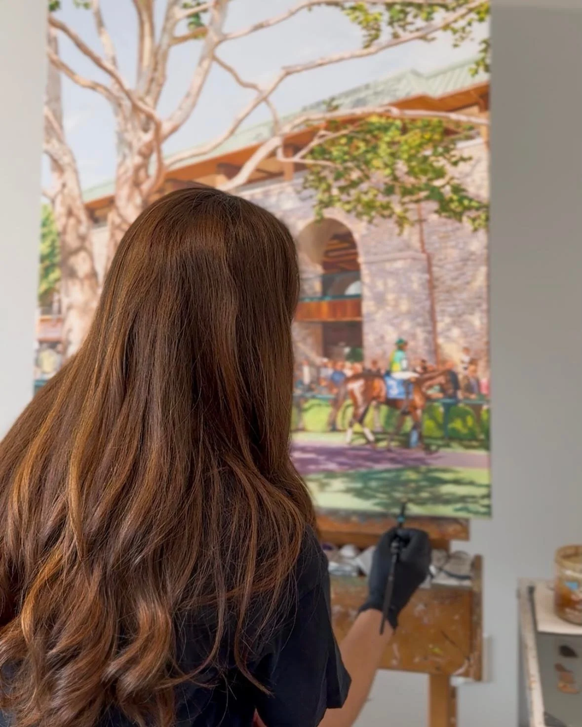 A peek behind the scenes while finishing up the 2026 Spring Meet artwork for @keeneland&hellip;
Swipe to see some in-progress moments in the studio 🎨

#keeneland @shopkeeneland #equineart
