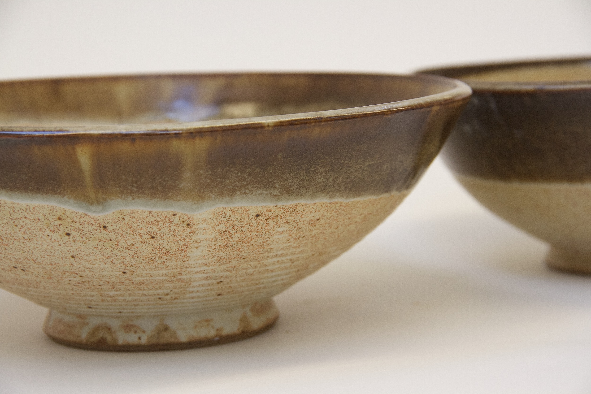 Amber and sandy colored glazed ceramic bowls in Dublin IR Shannon May Mackenzie