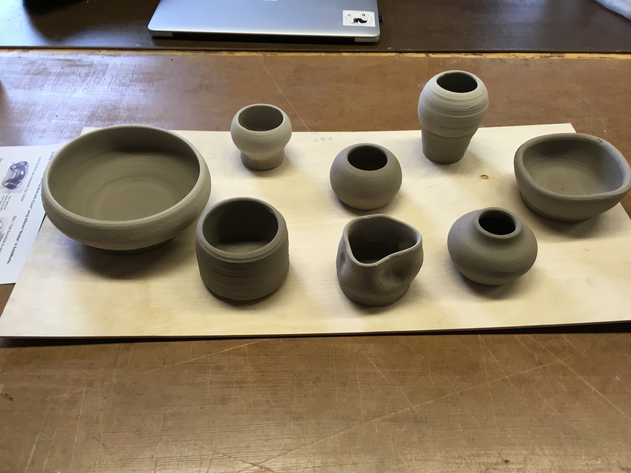 initial clay form studies (understanding size, and form)