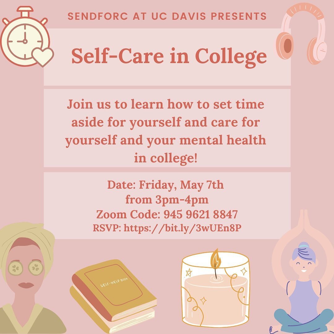 Join us to learn about ways to set aside time for yourself and take care of your mental health in college! 

Registration link in our bio!