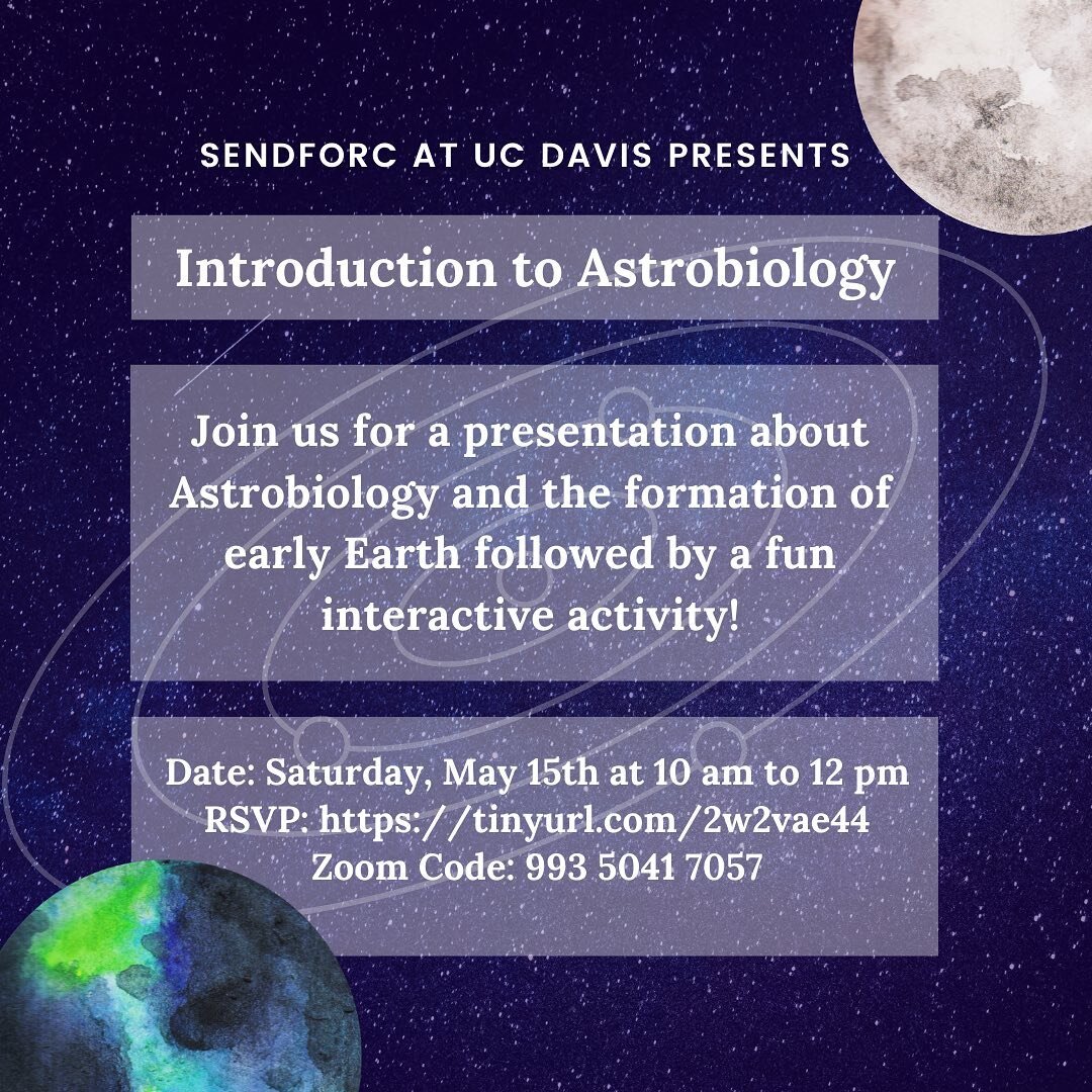 Join us for a presentation about Astrobiology followed by a fun interactive activity! 

Registration link in our bio!