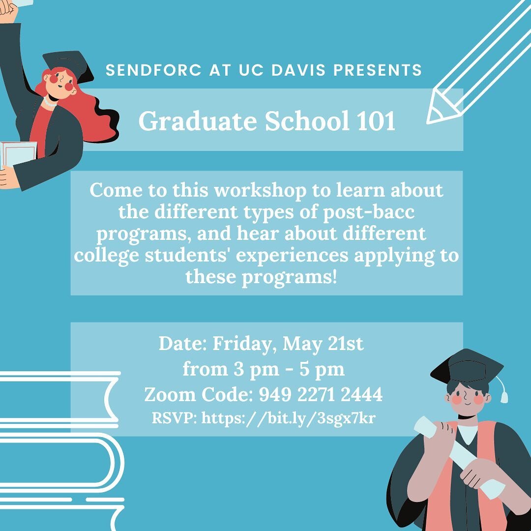 **NEW DATE** Join us in a deep dive of different graduate school programs you could pursue after your undergraduate studies. This includes professional schools (law school, med school, vet school, etc.) and graduate school (Masters and Ph.D). This wo