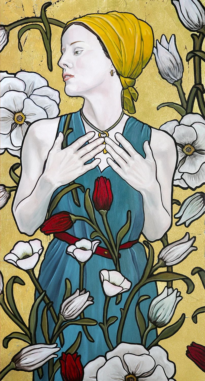 The Key / 48" x 24" / oil and gold leaf metal on linen