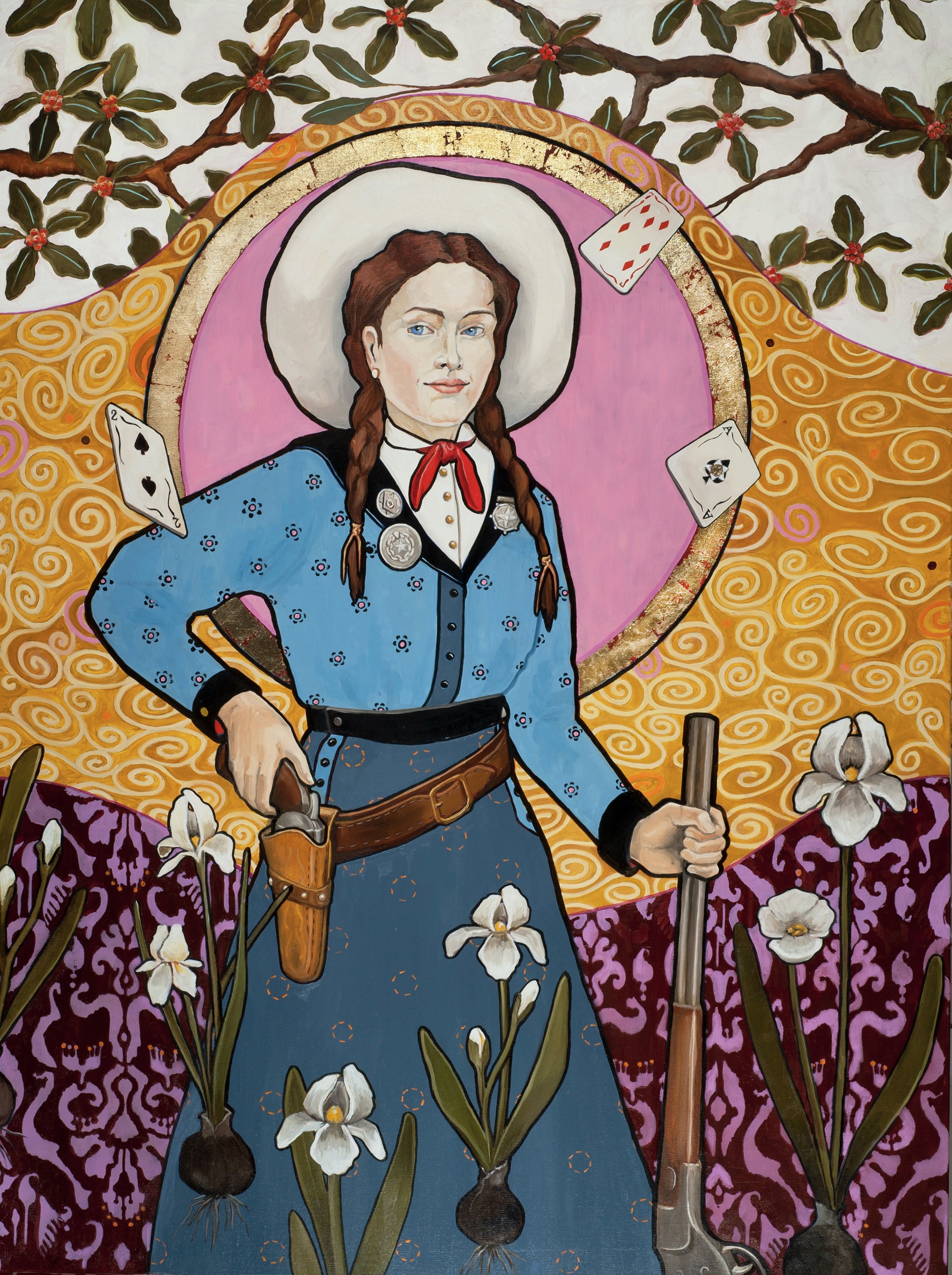 Annie and The Ace of Spades / oil and gold leaf on canvas / 48” x 36”/SOLD