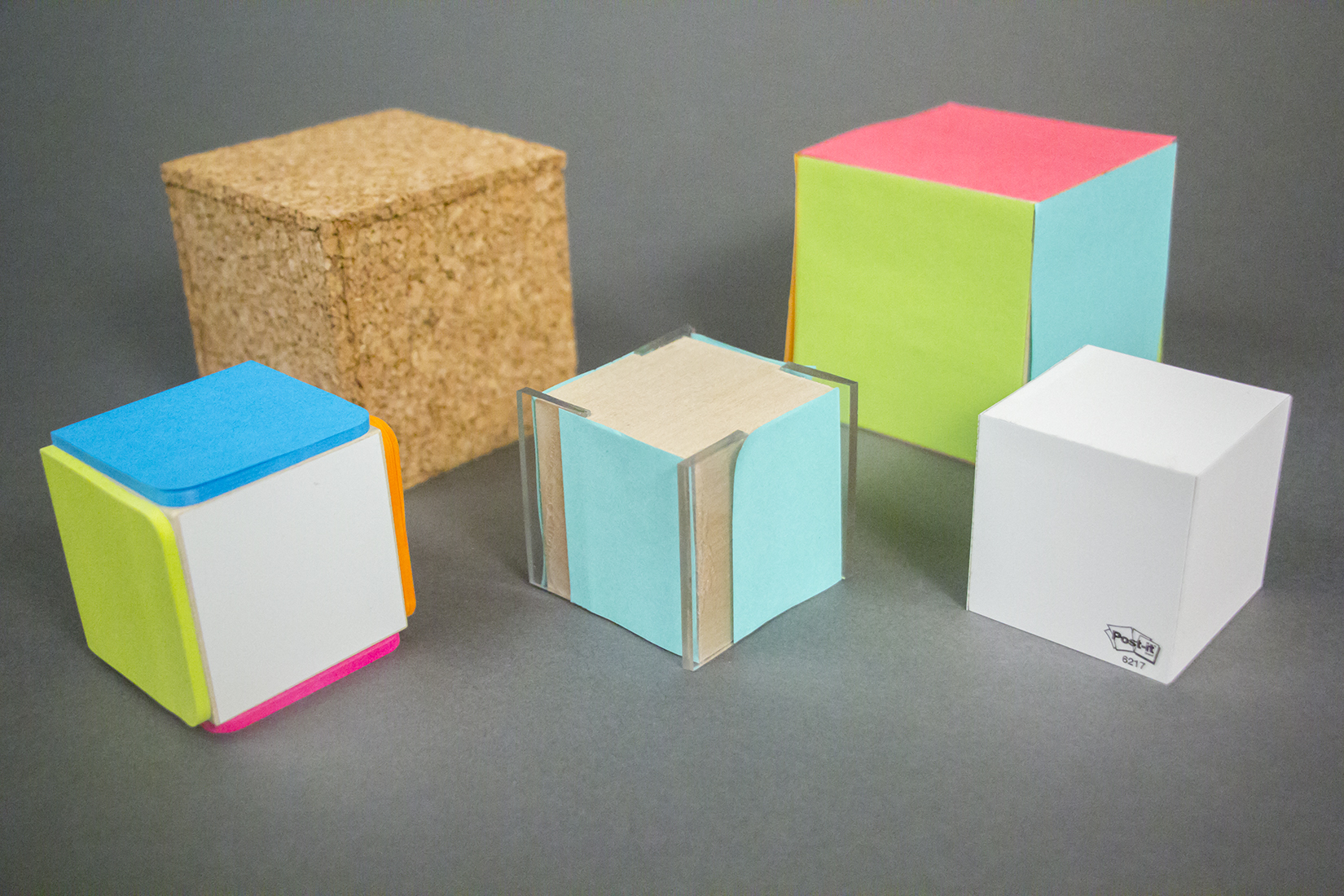 PROTOTYPES: cork, wood, plastic, and vinyl / wood combination