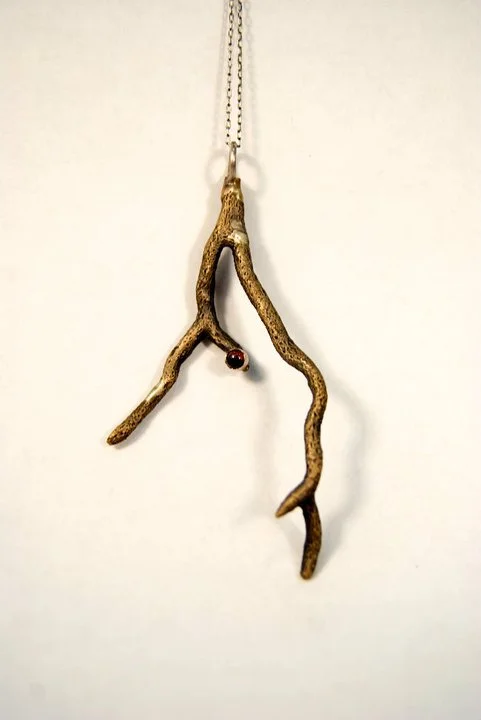 Bronze Coral With Garnet Stone