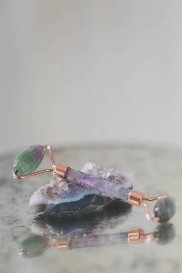 Rainbow Flourite Crystal Face Roller