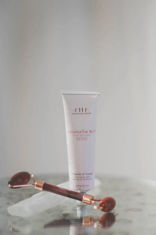 Marshmallow Melt Shea Butter + Red Jasper Crystal Face Roller Bundle