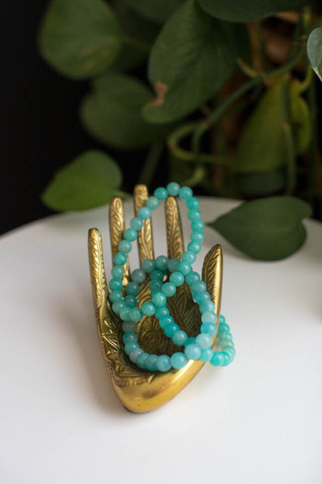 Amazonite Crystal Beaded Bracelet