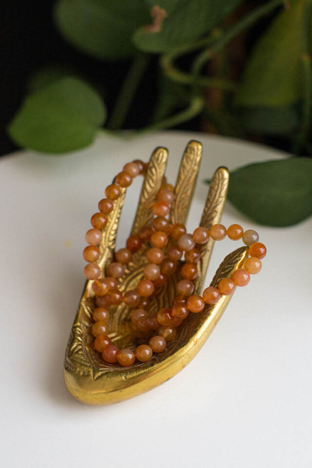 Carnelian Crystal Beaded Bracelet