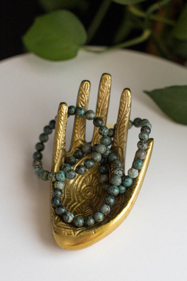 African Turquoise Crystal Beaded Bracelet