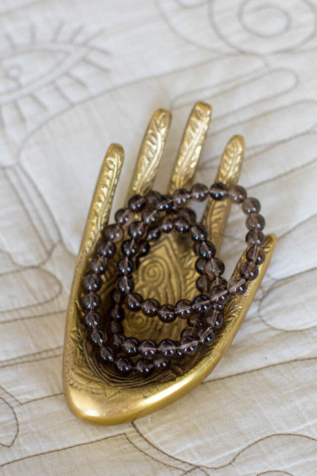 Smokey Quartz Crystal Beaded Bracelet
