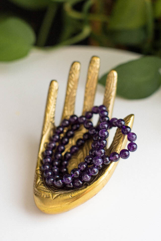Amethyst Crystal Beaded Bracelet