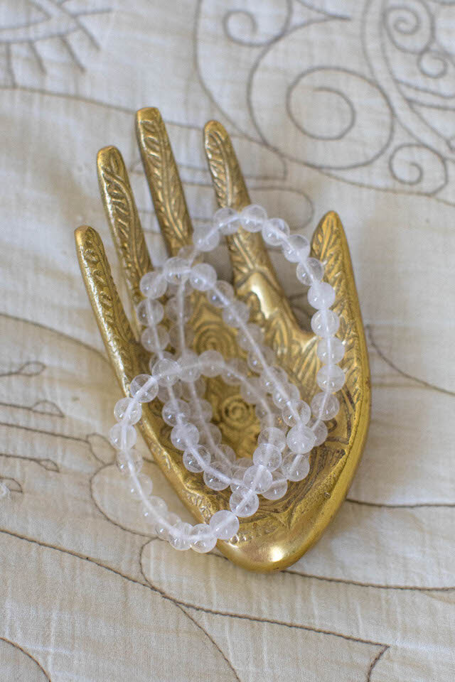 Clear Quartz Crystal Beaded Bracelet