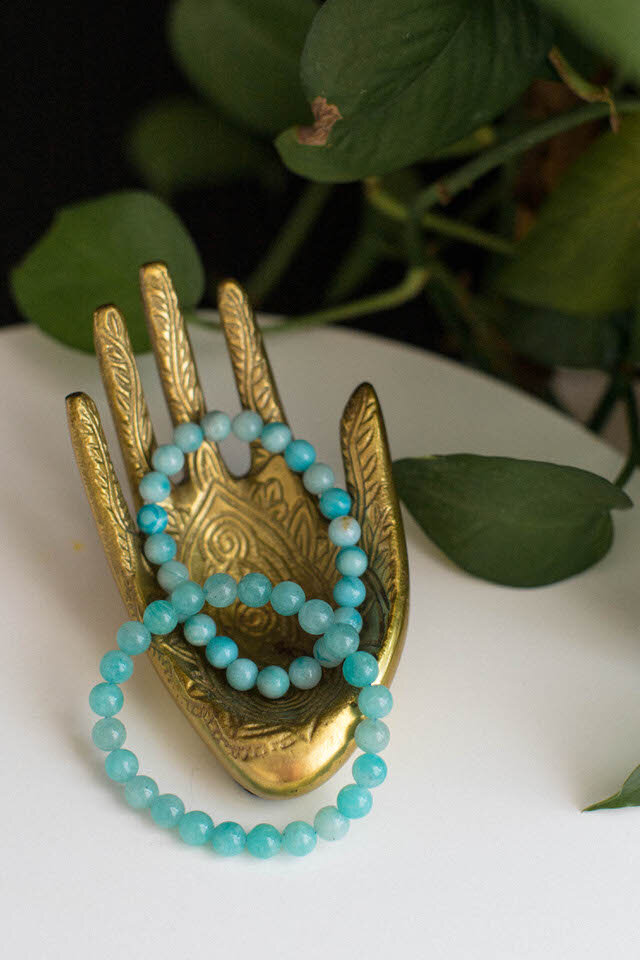 Amazonite Crystal Beaded Bracelet