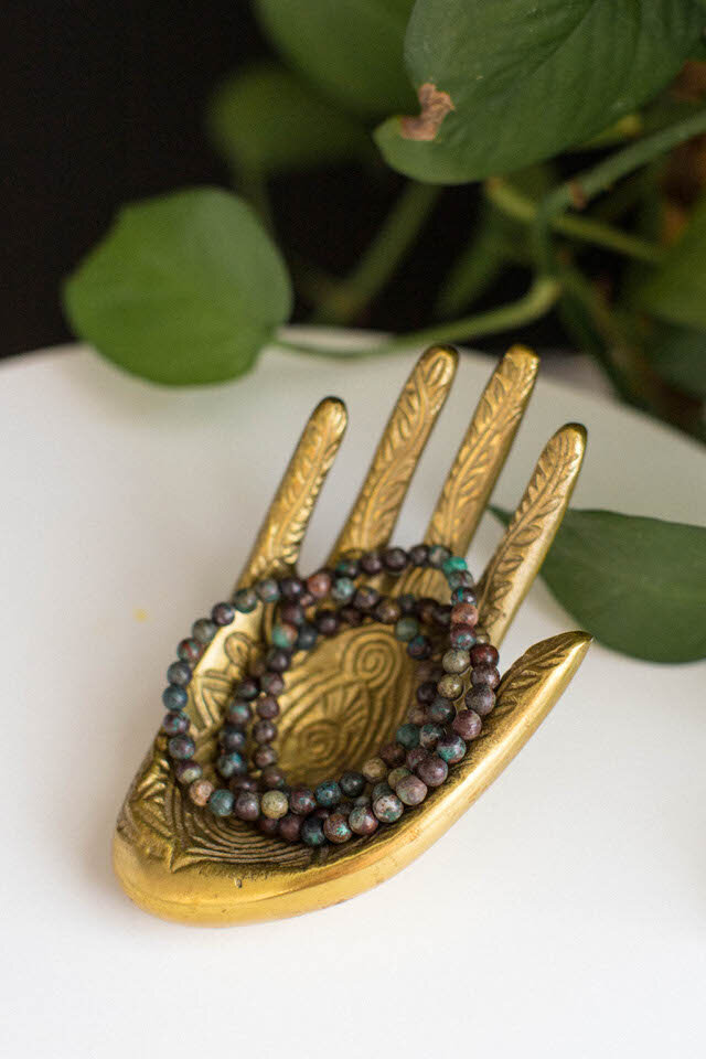 Mini African Turquoise Crystal Beaded Bracelet