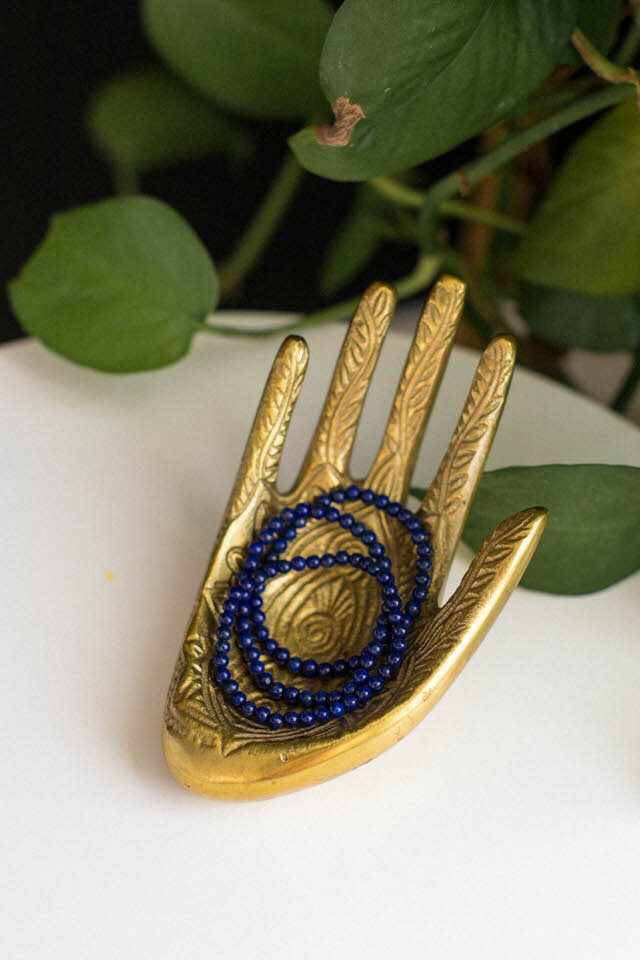 Blue Lapis Crystal Beaded Bracelet - Mini