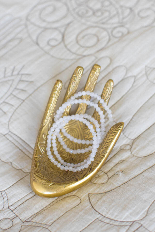 Rainbow Moonstone Crystal Beaded Bracelet - Mini