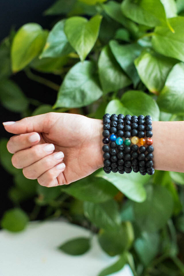 Chakra + Lava Beads Set