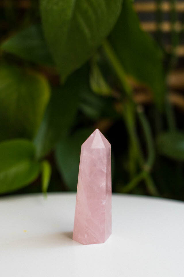 Rose Quartz Crystal Wand Point