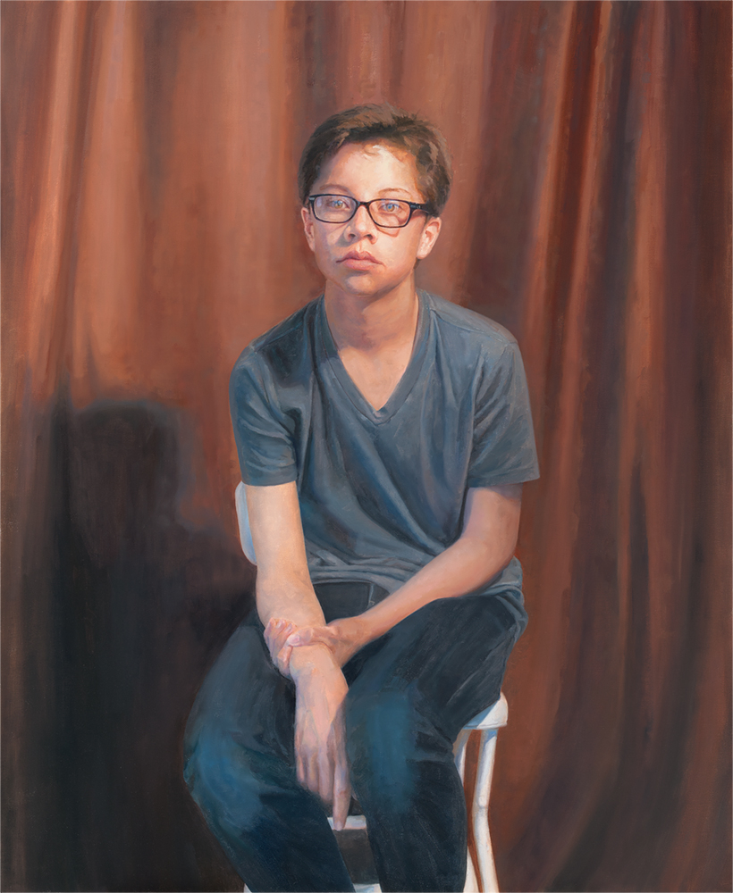 Cole Seated on White Chair