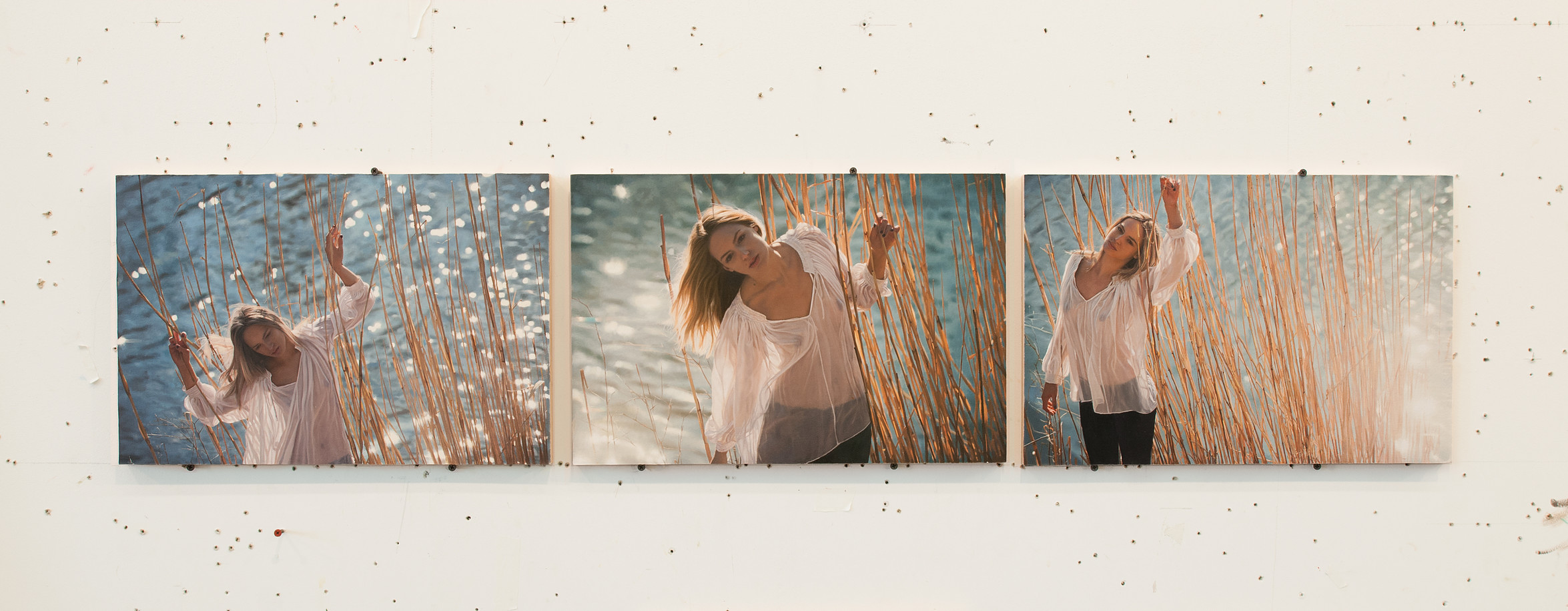 <i>Untitled</i>; Zuzana Triptych, oil on paper mounted on wood, 12 x 18 in, 2010