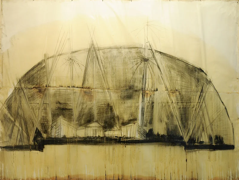 <i>Firework from the capital</i>, 80 x 106.5 in, 1990