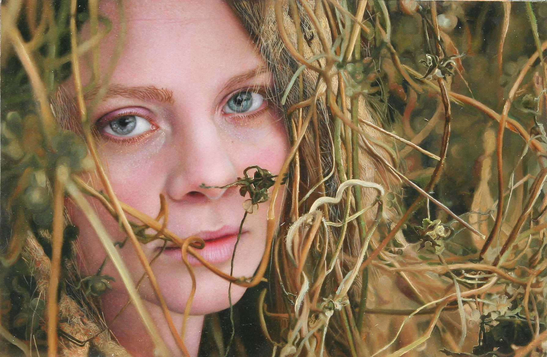 <i>Untitled; Priscilla with Vines</i>, oil on canvas, 54 x 36 in, 2010