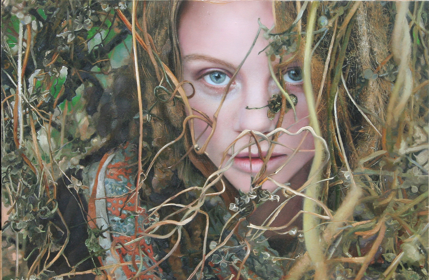 <i>Untitled; Priscilla with Vines</i>, oil on canvas, 54 x 36 in, 2010